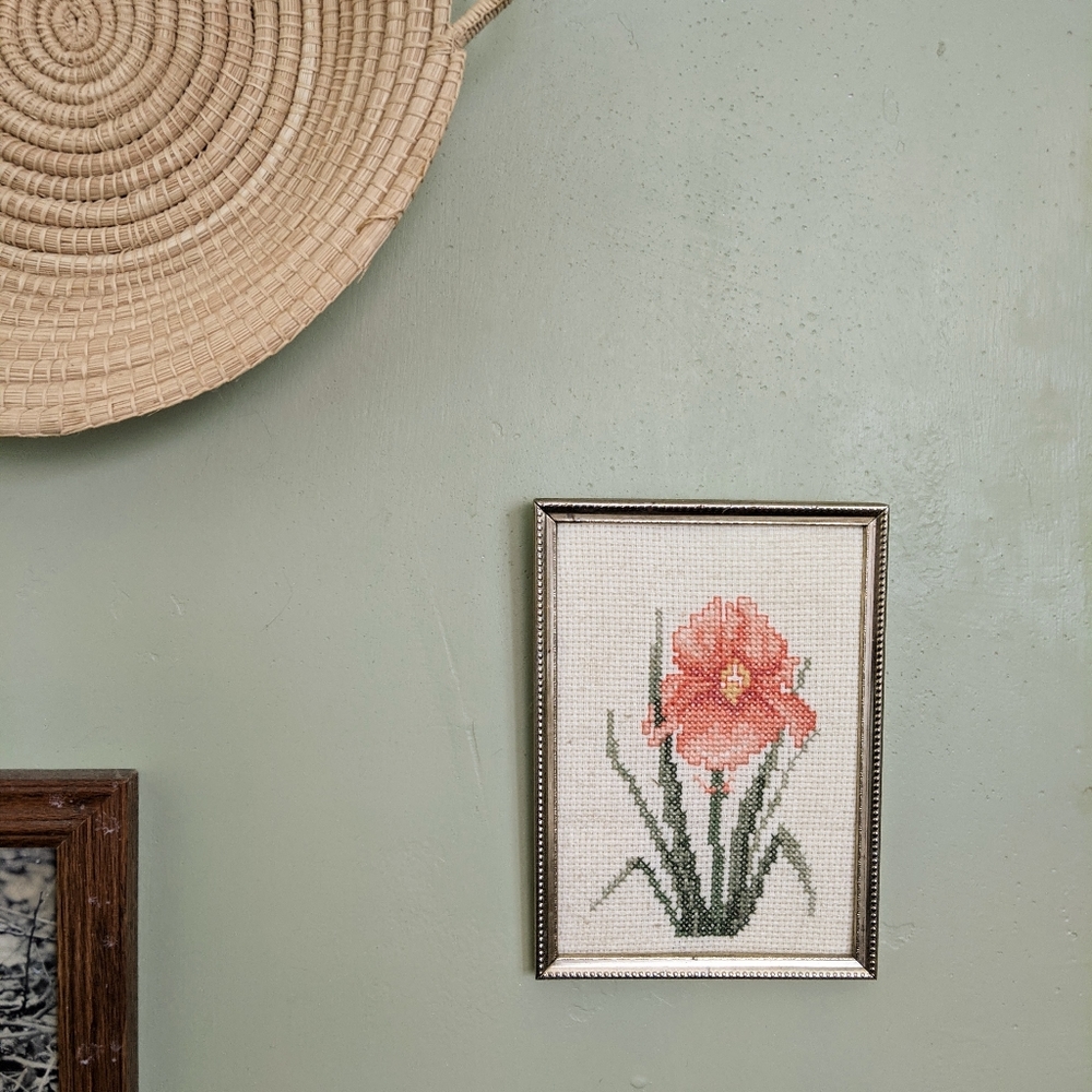 Vintage floral cross stitch